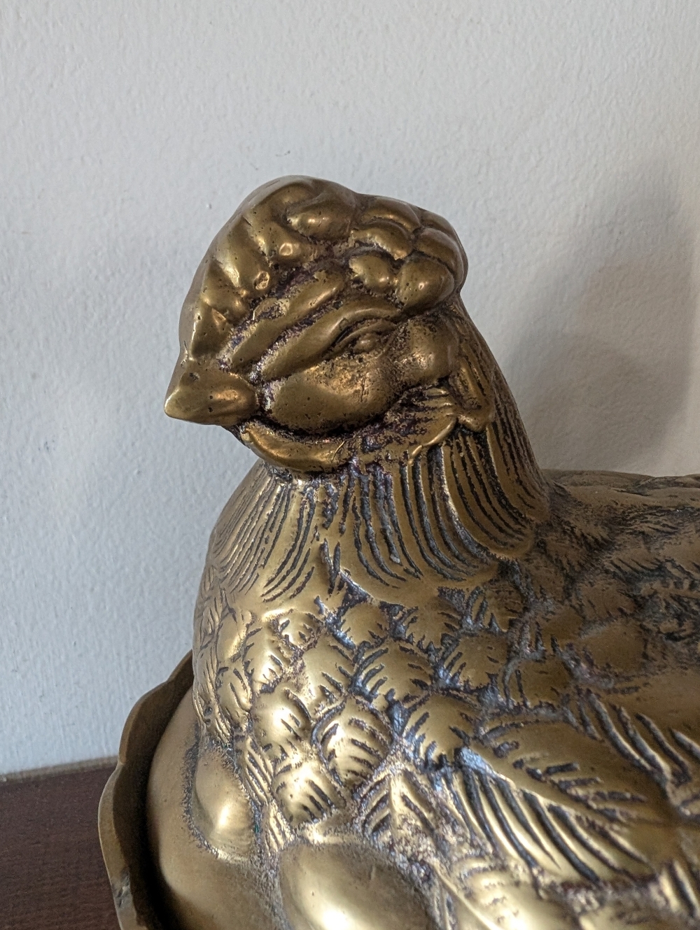 Rare Vintage Brass Hen on Nest Lidded Candy Dish - Mid Century One Of A Kind MCM - Picture 11 of 16